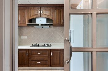 西安实创130平米美式三居案例欣赏美式厨房装修图片
