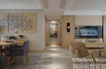 华润中央公园3现代客厅装修图片