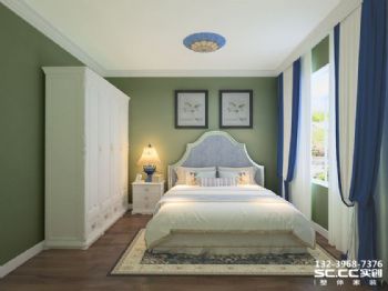 兰州实创装饰110㎡美式格调两居美式卧室装修图片