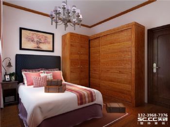 兰州实创装饰山水兴城123㎡美式美式卧室装修图片