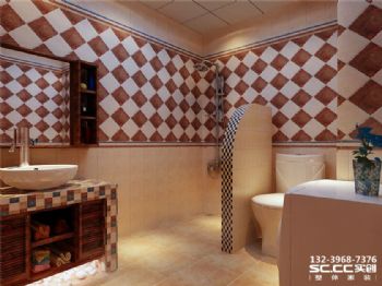 兰州实创装饰山水兴城123㎡美式美式卫生间装修图片