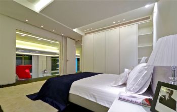 顶层全景豪华公寓装修案例现代卧室装修图片