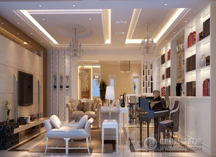 浪漫欧式四居设计案例欧式风格客厅装修效果图
