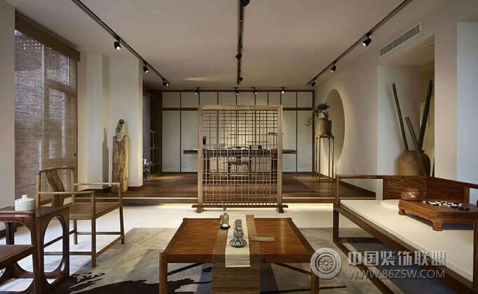 禅意别墅设计案例欣赏中式风格客厅装修效果图