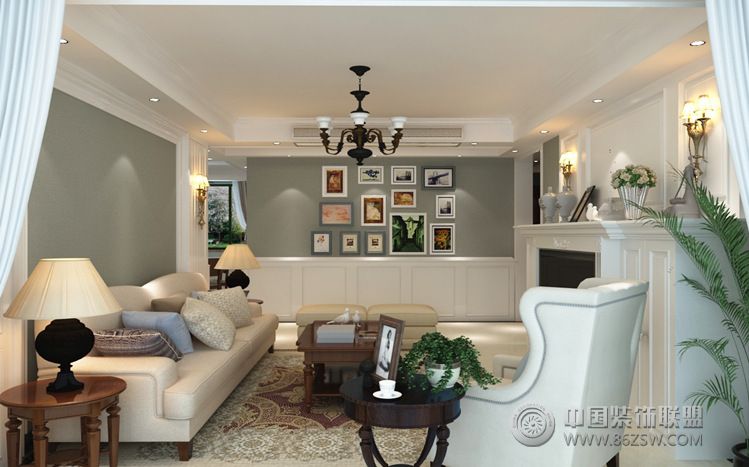 舒适郊区别墅设计图欧式风格客厅装修效果图
