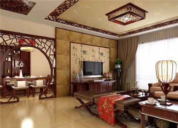 中式雕花设计案例中式客厅装修图片