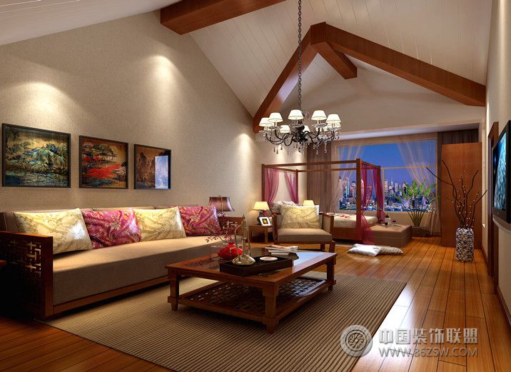 东南亚与新古典别墅设计混搭风格卧室装修效果图
