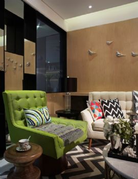 49㎡现代时尚单身公寓设计欣赏现代客厅装修图片