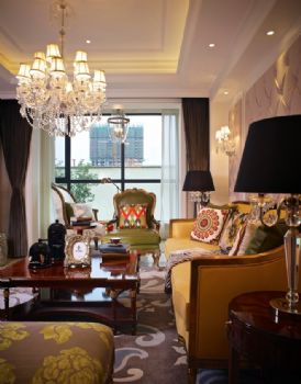 浪漫优雅欧式色彩三居案例欣赏欧式客厅装修图片