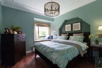 103平米美式三居样板房设计美式卧室装修图片