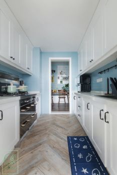 浅蓝经典 北欧三居设计案例简约厨房装修图片