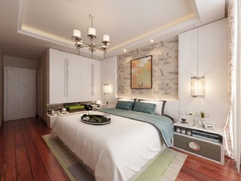 现代欧式混搭三居设计欣赏现代卧室装修图片
