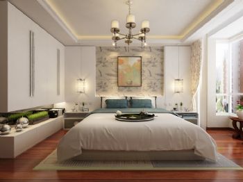 现代欧式混搭三居设计欣赏现代卧室装修图片