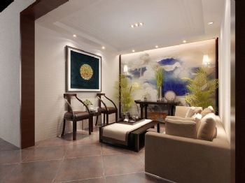时尚中式简约风格设计案例中式客厅装修图片
