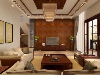 时尚中式简约风格设计案例中式客厅装修图片
