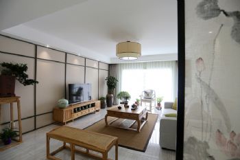 新中式简约风三居案例欣赏中式客厅装修图片