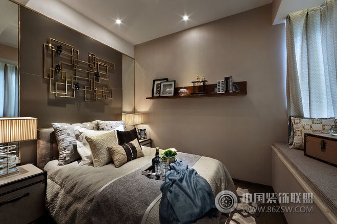 南宁五象湖样板房案例欣赏现代风格卧室装修效果图