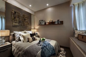 南宁五象湖1号样板房案例欣赏现代卧室装修图片