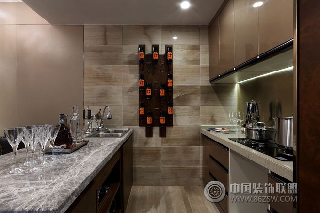 南宁五象湖样板房案例欣赏现代风格厨房装修效果图
