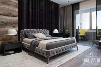 低调奢华灰色系公寓设计现代卧室装修图片