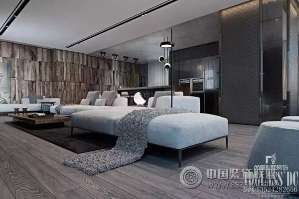 灰色系公寓设计现代风格客厅装修效果图