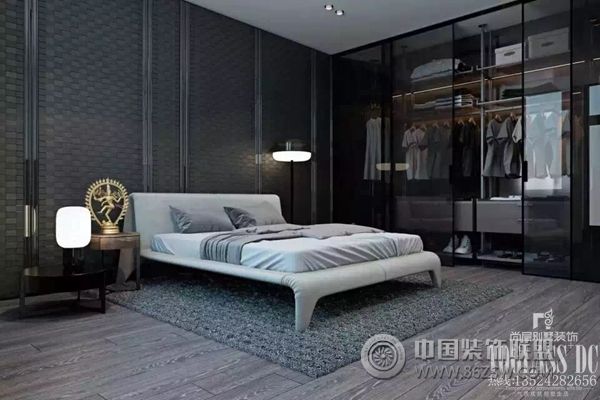 灰色系公寓设计现代风格卧室装修效果图