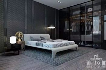 低调奢华灰色系公寓设计现代卧室装修图片