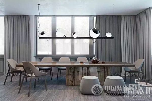 灰色系公寓设计现代风格餐厅装修效果图