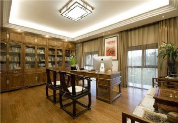 中式传统韵味别墅之美中式书房装修图片