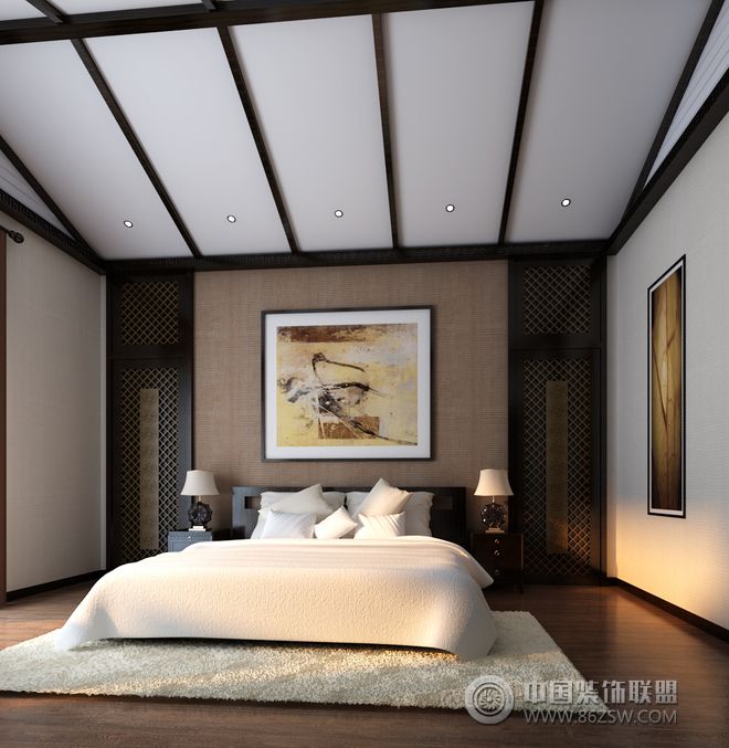 新中式别墅设计图中式风格卧室装修效果图