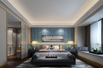 150㎡首城国际港式风格设计图现代卧室装修图片