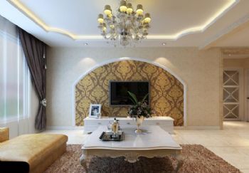 中海净月华庭欧式客厅装修图片