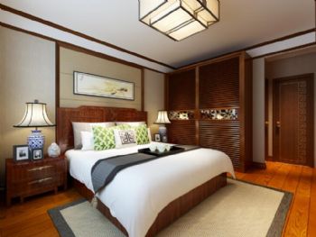 北湾新城5中式卧室装修图片