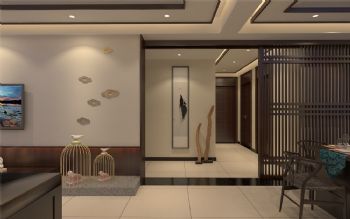 西安元本设计-沁园春 居新中式样板间中式客厅装修图片