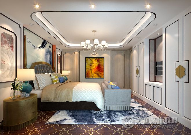新中式风格别墅设计图中式风格卧室装修效果图