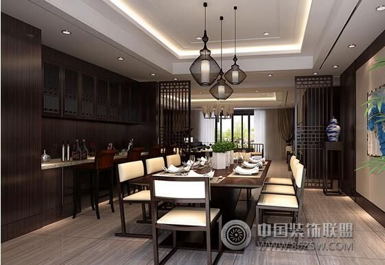 新中式四居设计案例中式风格餐厅装修效果图