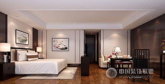 新中式四居设计案例中式风格卧室装修效果图