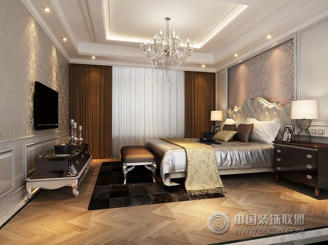 新古典样板房设计案例古典风格卧室装修效果图