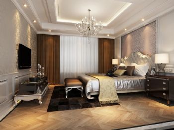 法式新古典样板房设计案例古典卧室装修图片