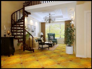 香山美墅-美式风格-三居室美式客厅装修图片