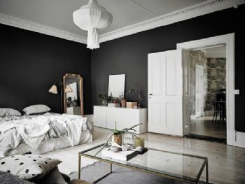 57平米黑白小户型设计案例现代卧室装修图片