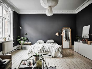 57平米黑白小户型设计案例现代卧室装修图片