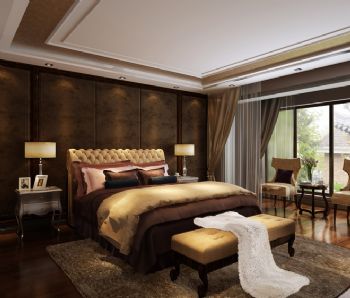 500平米高品质三层别墅设计混搭卧室装修图片