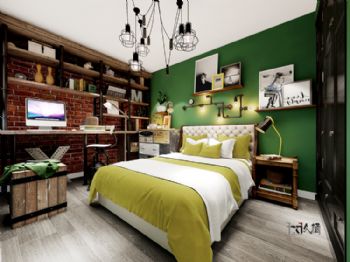 【久栖设计】北京上元君庭 摩登城市美式卧室装修图片