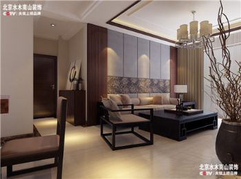 淮南水木南山装饰-中式风格中式客厅装修图片