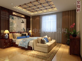 古典中式别墅设计装修案例古典卧室装修图片
