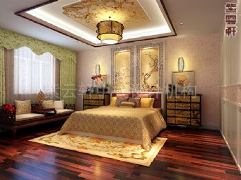 古典中式别墅设计装修案例古典卧室装修图片