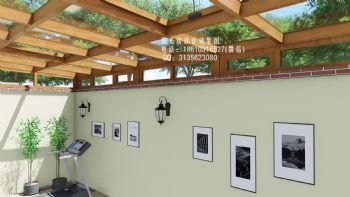 下沉式庭院阳光房设计效果图中式客厅装修图片