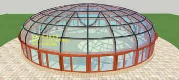 D7615天穹顶阳光房设计效果图简欧式客厅装修图片