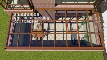 D7522北京阳光房设计效果图简约风格客厅
